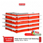 Meja Kasir Minimarket Alfa Full Shelving