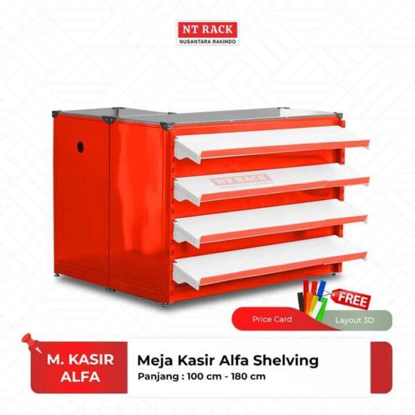 Meja Kasir Minimarket Alfa Shelving